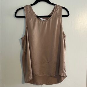 100% Silk Lunya Medium Sleeveless Satin Brown Tank Top